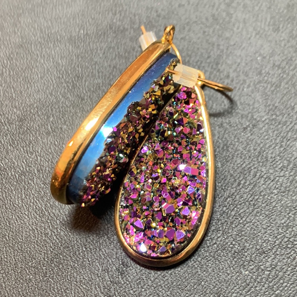 Druzy Agate Earrings - Picture 5 of 6